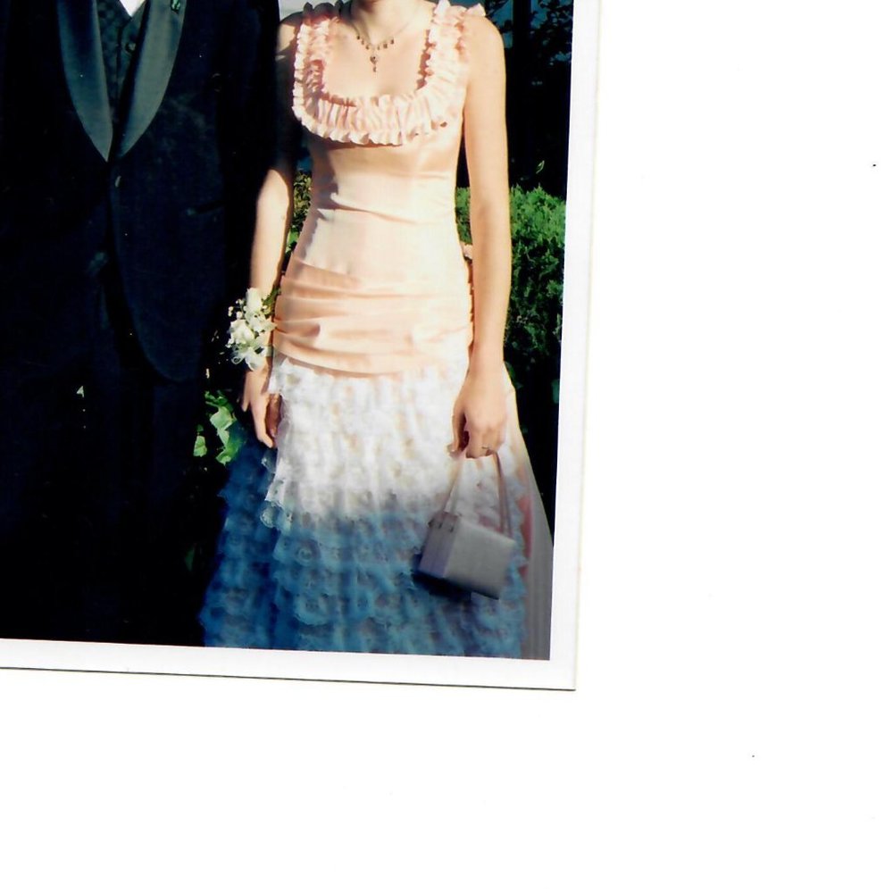 Peach Victorian Bustle Dress - $100